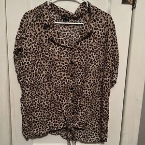 Torrid Leopard Print Tie Front Top